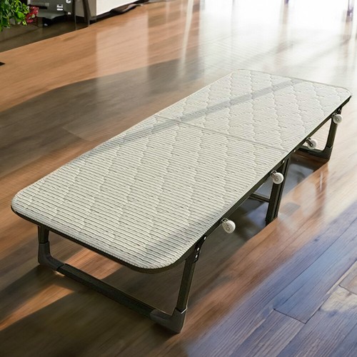 Single folding bed - with, wheels