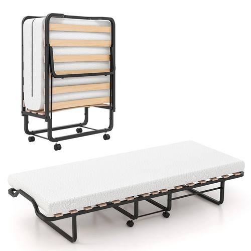 Gymax folding bed with - bed,